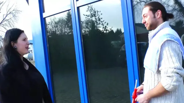 Window cleaner thrusts deep &mdash;  young nympho enjoys every moment!