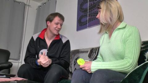 Charming Student Thanks Neighbor with Sexual Favor in Lacy Lingerie