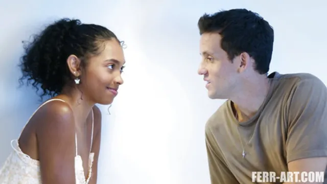 Mysterious Stranger - Pretty Columbian Ebony Babe Touched by Massive White Meat - Ferr-art