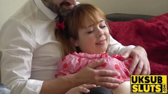 UKSubSluts com - Redhead teen Cherry English′s face fucking before anal