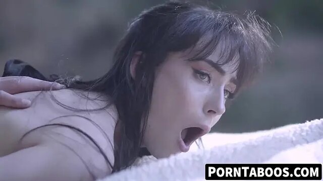 Teen girlfriend gets bareback anal creampied by hunk Charles Dera