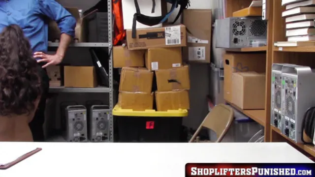 Lucky shop owner punishes cute teenie thief Jericha Jem with intense sex