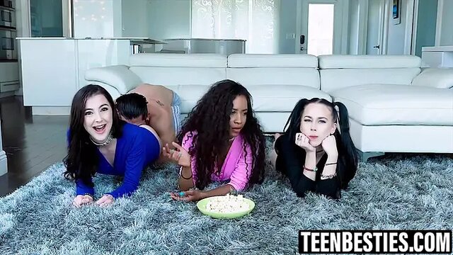 Two teen besties get raunchy with POV cocksucking and fucking