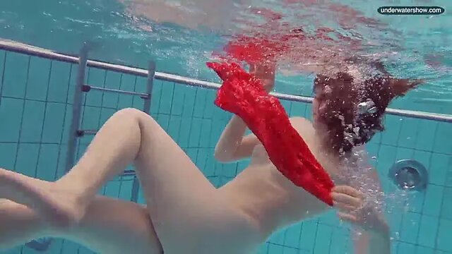 Three sexy teens in bikinis get wild at the pool