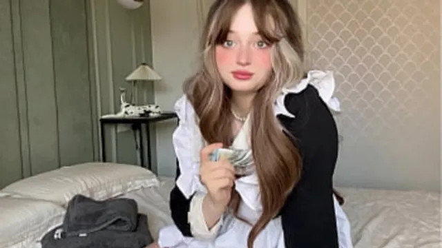 Teen part-time sexy maid caught on webcam in hotel &mdash;  dripping wet pussy🌮️ for extra tip