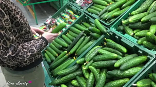The Largest Cucumber Will Penetrate My Kinky Friend′s Moist Pussy✌ Today - Fetish Plant Dildo Play POV