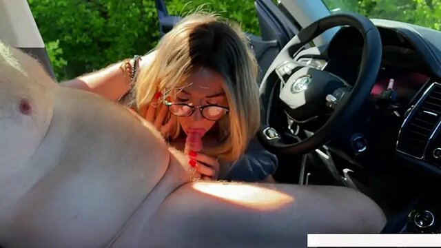 Asian teen gives blowjob and shows off her body