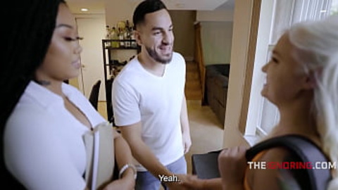 Ebony Teen Lets Her Friends Step Father Fuck Her For Staying Over At Their Place