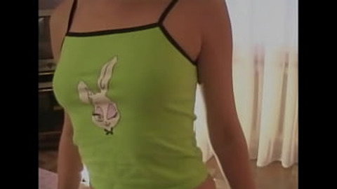 Sweet teen strip off her clothes to show her natural tits and pussy  the guy fucking hardcore until it cum