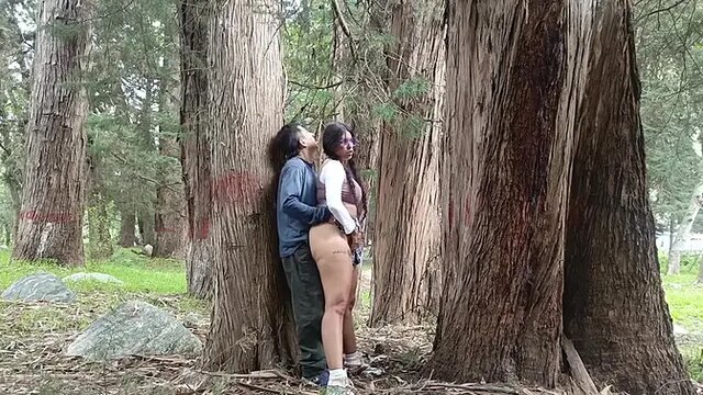 naughty college girl with big ass and busty tits fucks perverted old man in jungle