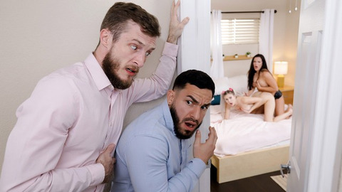  Busty Stepmothers Swap in Intense Threesome