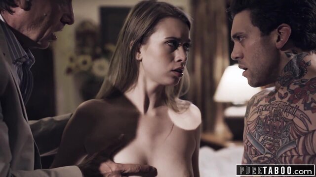 Step sister gets it from both her step dad and step bro