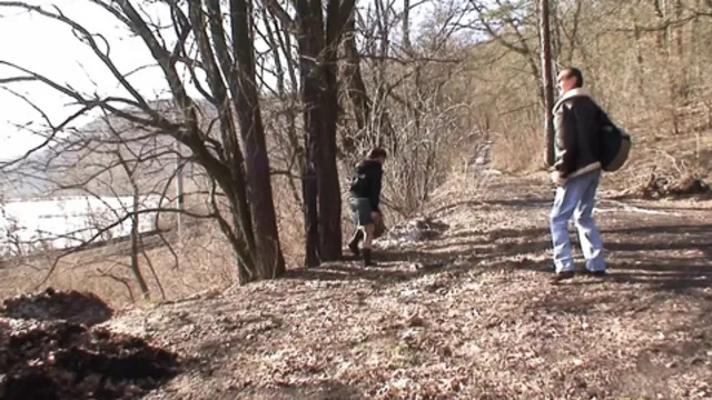 A cute German teen seducing a cougar in the forest