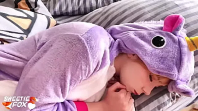 Awake in Kigurumi &mdash;  Teen Sucks Hard &mdash;  Cum on Face