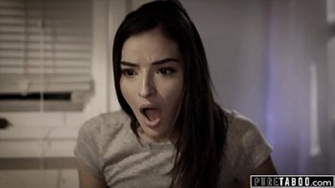 18yo Step-Sister Tries Her Step-Uncle and Step-Sis