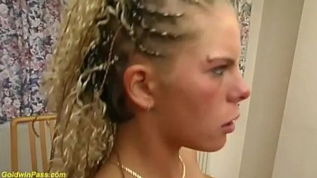 Monika Sommer &mdash;  a skinny German teen &mdash;  gets double penetrated by her stepsiblings