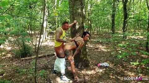 Three insatiable nymphs ravage a forest, engaging in unbridled lewdness