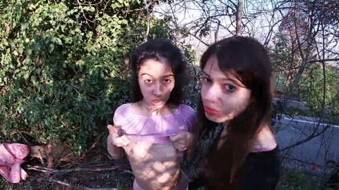 Two s get schooled in outdoor anal👌 threesomes, their tight butts begging to be devoured