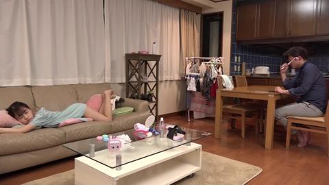 I seduce my sis, bare breasted & barely dressed, while dude watches, ignoring 