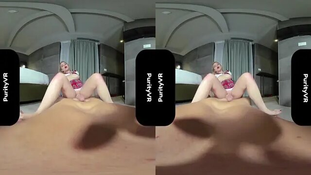 Sensual blonde milf Dominique rides and sucks big cock in her bedroom