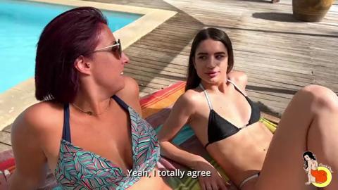 Ferocious nympho Candie unleashing raw depravity in a sizzling lesbian three-way