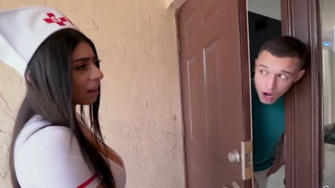 Dirty doc's daughter gets banged behind dad's mansion