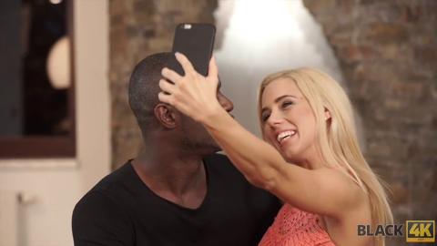 Racy duo snaps steamy selfie before getting down with sultry interracial lust