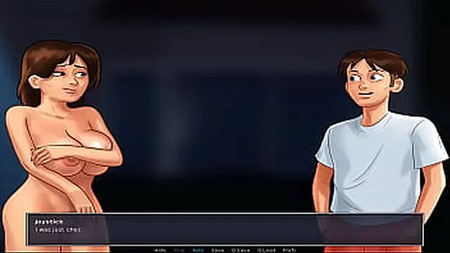 Teen babe with huge booty and huge tits in harem porn game