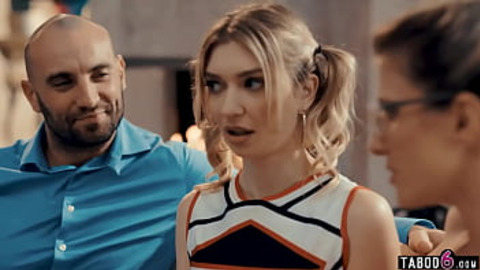 Dirty MILF Coach Puts College Cheerleader In Her Hubby's Clam